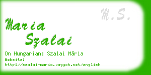 maria szalai business card